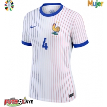Camiseta Francia Dayot Upamecano #4 Visitante Equipación para mujer Eurocopa 2024 manga corta